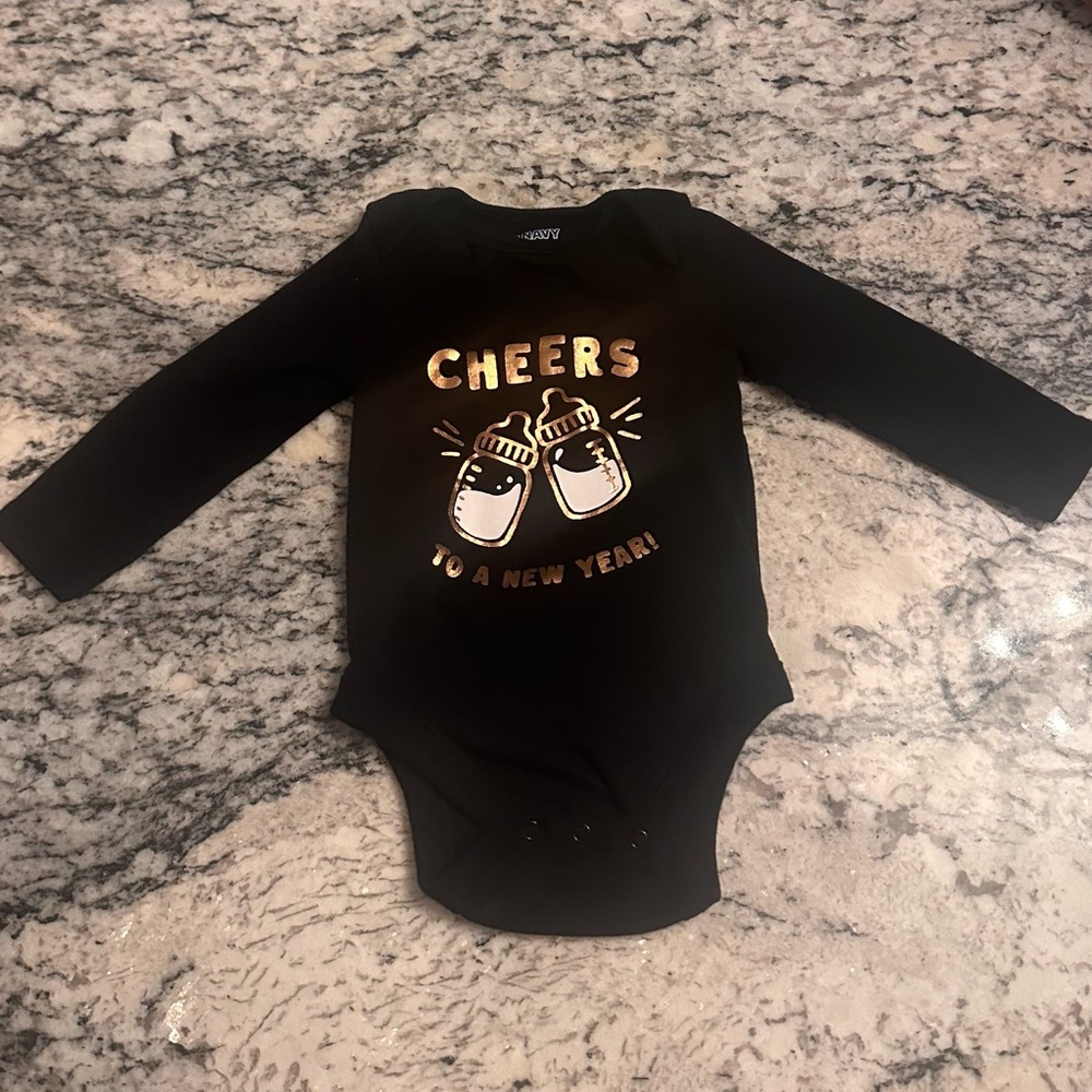 3-6M Baby New Year Long-Sleeve Snap Button